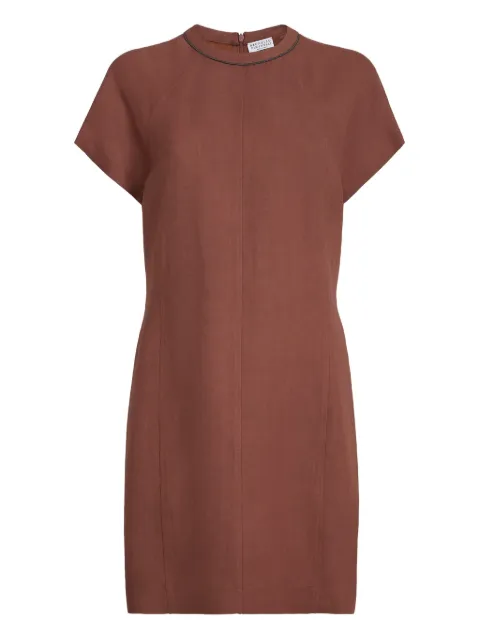 Brunello Cucinelli mini trim-detail dress Orange MH126AFR72C4182