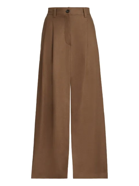 Brunello Cucinelli Monili-detail linen midi skirt Brown MH527G3964C9850