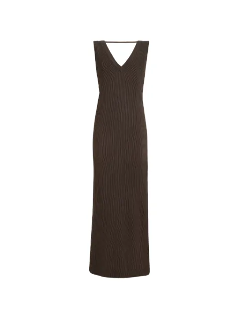 Brunello Cucinelli cotton rib knit dress with monili Brown M19194A92C8589