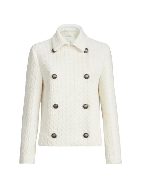 Brunello Cucinelli cable-knit buttoned blazer White M019T7618C2723