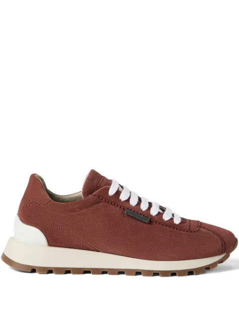 Brunello Cucinelli lace-up suede sneakers Red MZSFG2110C4182
