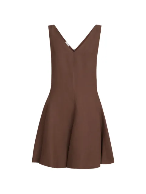 Brunello Cucinelli viscose and linen fluid twill mini dress Brown MH126A5463C9284