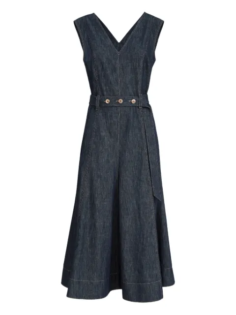 Brunello Cucinelli denim-effect sleeveless midi dress Blue MB125A5454C001