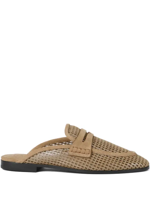 Brunello Cucinelli sparkling net leather mules Neutrals MZDVC3211C2767