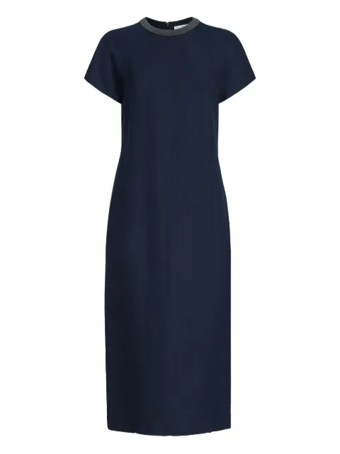Brunello Cucinelli embellishement-collar midi dress Blue MH126AHB51C4224