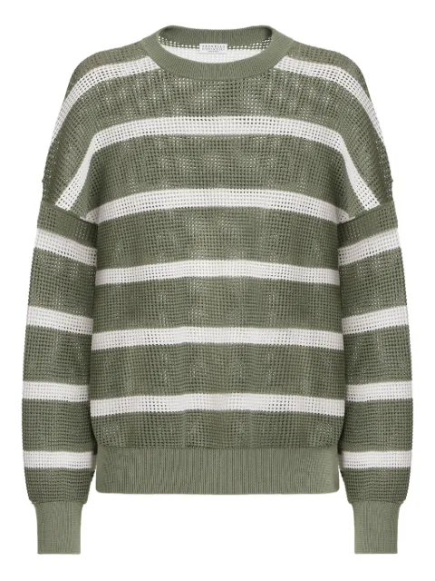 Brunello Cucinelli striped sweater Green M19225700CXK17