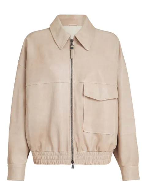 Brunello Cucinelli monili-detail leather jacket Neutrals MPPAH7661C8238