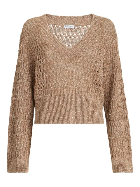 Brunello Cucinelli V-neck sweater Neutrals MCO564702C8585