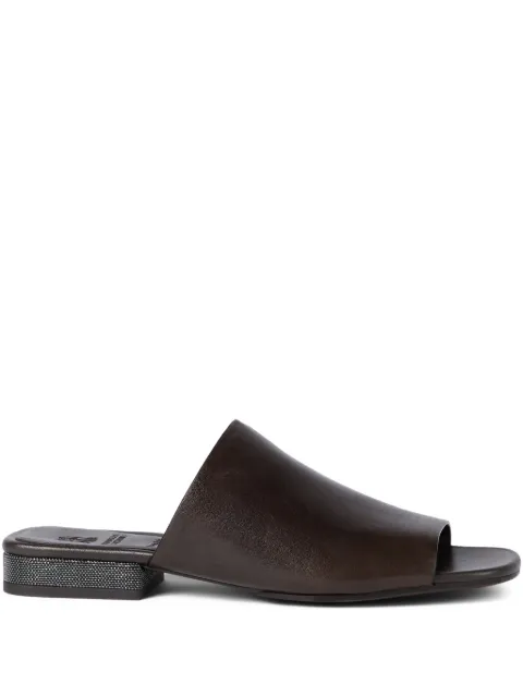 Brunello Cucinelli monili-detail leather mules Brown MZSLC3171C9122