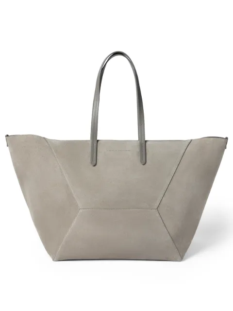 Brunello Cucinelli large BC Duo suede tote bag Green MBDLB2572C8850