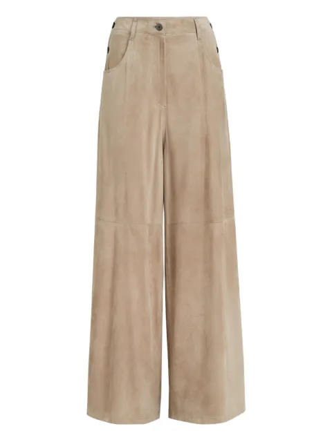 Brunello Cucinelli suede monili-detail trousers Neutrals M0CLFP9192C4191