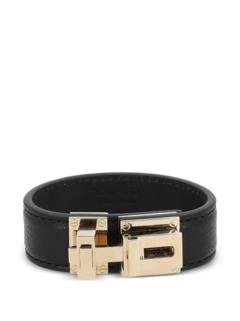 TOM FORD turnlock leather bracelet Black JW192LGO033P