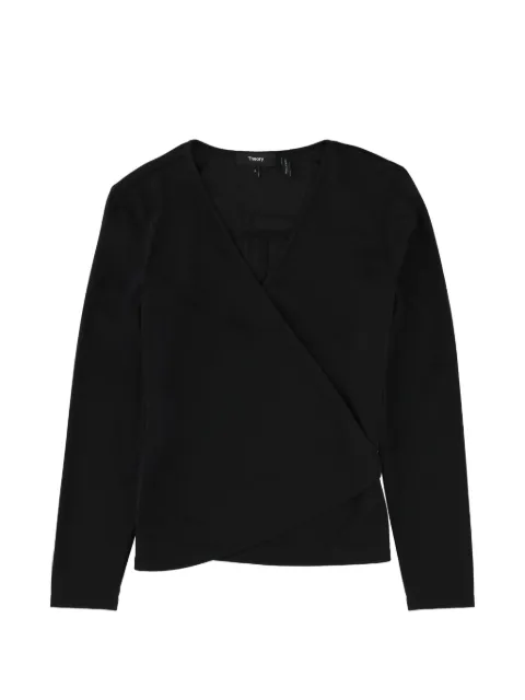 Theory V-neck wrap sweater Black P1125502001