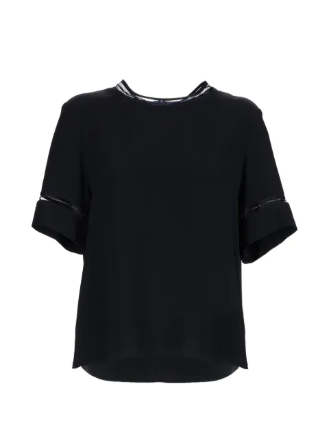 Fabiana Filippi cuffed T-shirt Blue TPD266F289L7755146