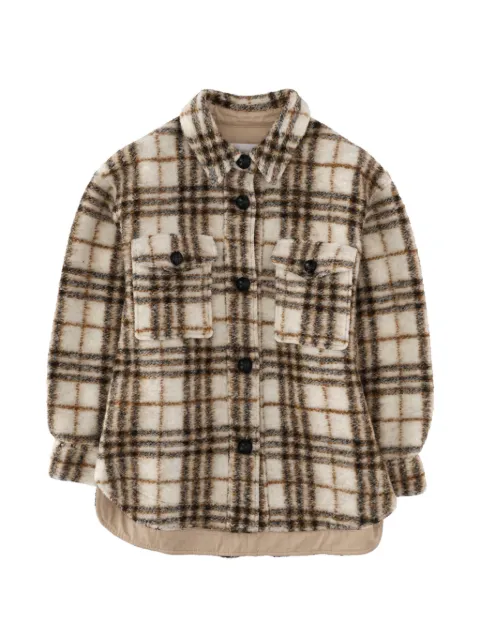 MARANT ÉTOILE checked pocketed shirt jacket Neutrals MA0020FFD1D02EECOE