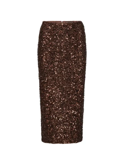 ROTATE BIRGER CHRISTENSEN sequin-embellished midi skirt Brown 1148242910BCR6092910