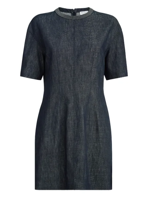 Brunello Cucinelli denim-effect mini dress Blue MB125AFQ91C001