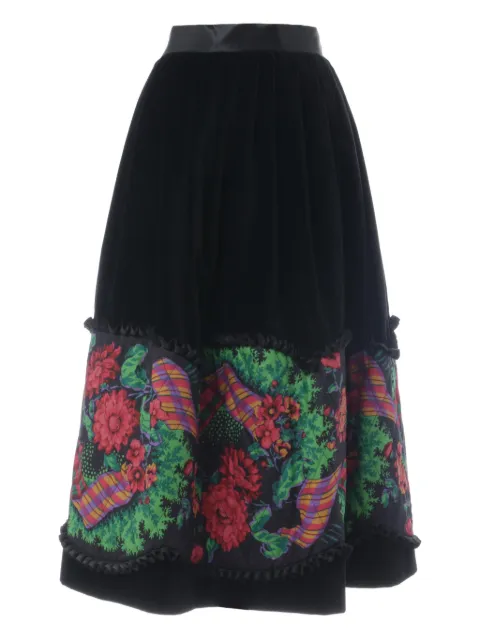 Souleiado provencal ruffle midi skirt Black WCV241010271