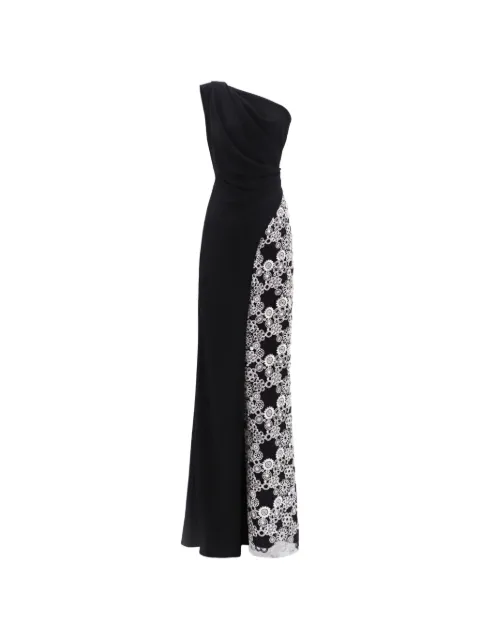 Gemy Maalouf one-shoulder embroided maxi dress Black EDR251971LD