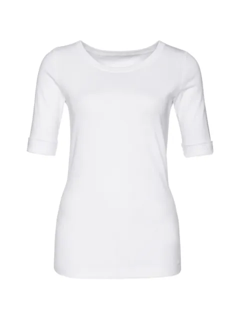 MARCCAIN turn-up sleeve T-shirt White E4809J50
