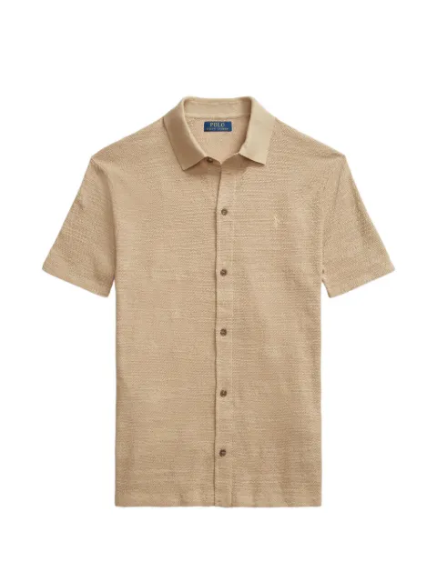 Polo Ralph Lauren button-fastening textured shirt Neutrals 710977589001