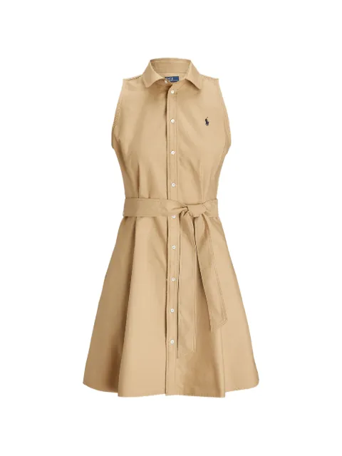 Polo Ralph Lauren belted sleeveless midi dress Neutrals 211906437500