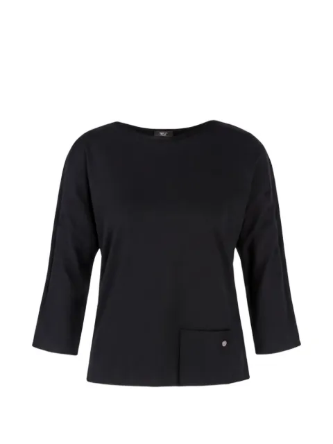 MARCCAIN patch-pocket boat-neck T-shirt Black E4834J50