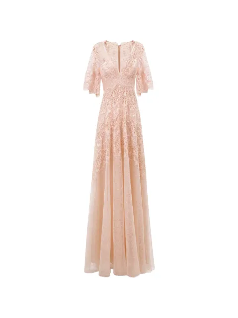 Gemy Maalouf lace V-neck maxi dress Pink EDR251969LD