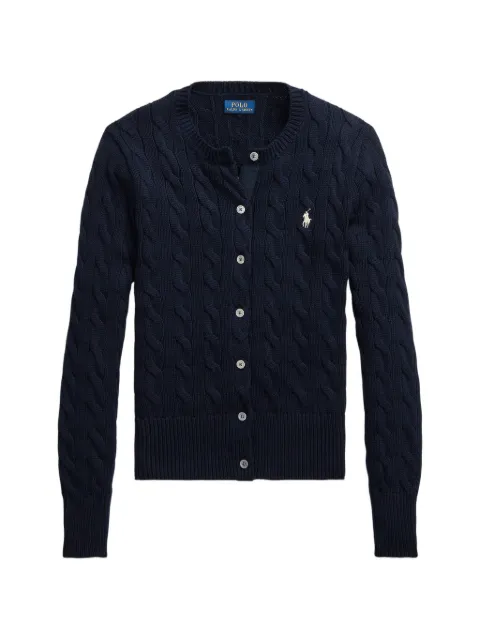 Polo Ralph Lauren cable-knit logo-embroidered cardigan Blue 211839418005