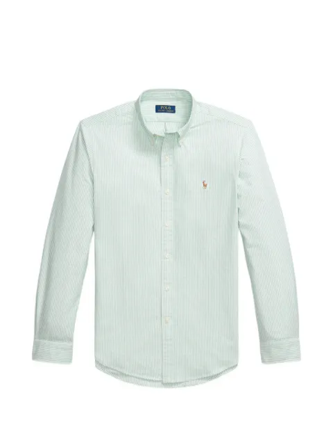 Polo Ralph Lauren striped-pattern logo-embroidery shirt Green 710953710006