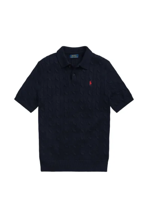 Polo Ralph Lauren cable-knit polo shirt Blue 710951844001