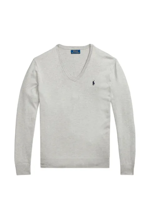 Polo Ralph Lauren V-neck logo-embroidered sweater Grey 710938337005