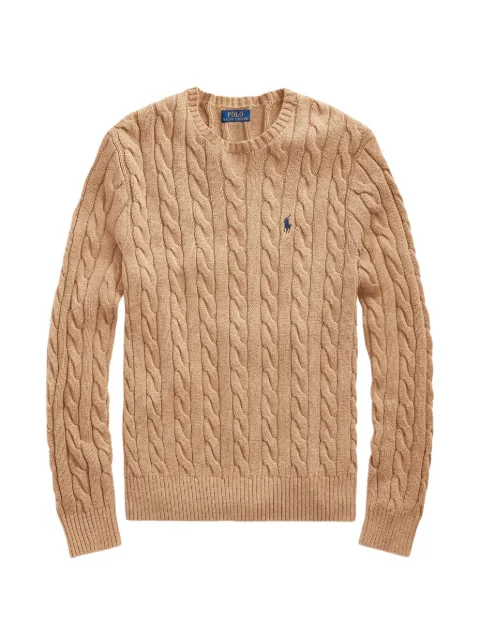 Polo Ralph Lauren cable-knit logo-embroidered sweater Neutrals 710918998012