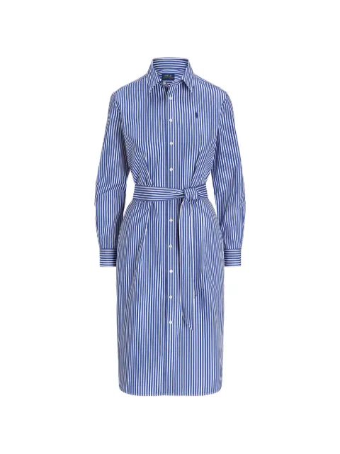 Polo Ralph Lauren striped-pattern belted midi dress Blue 211967543002