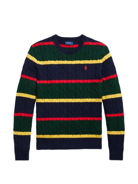 Polo Ralph Lauren striped-pattern cable-knit sweater Blue 211A89565001
