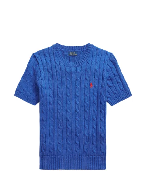 Polo Ralph Lauren cable-knit short-sleeve top Blue 211910987032