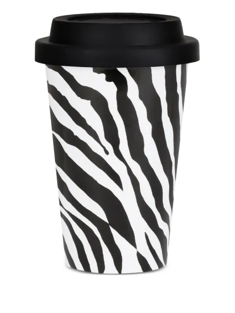 Dolce & Gabbana zebra-print ceramic travel mug White TC0108TCAME