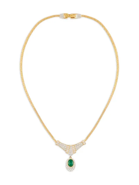 Susan Caplan Vintage 1980s Attwood & Sawyer emerald necklace Gold NL025647