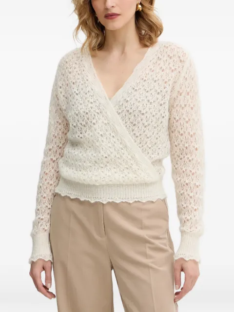 TWINSET V-neck button top White 252TT3200