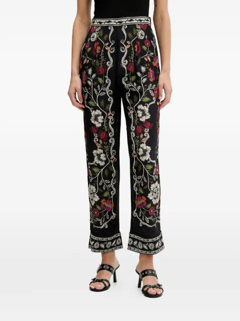 FARM Rio floral-print trousers Black 350100