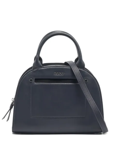 DKNY leather logo-detail tote bag Blue 1197402