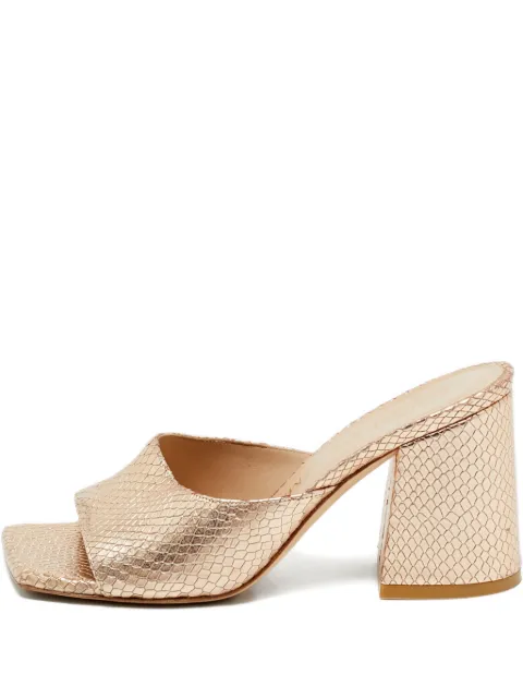 Stuart Weitzman snakeskin-embossed leather sandals Gold 1229070