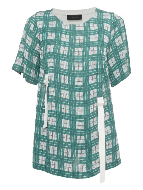 JOSEPH check-pattern belt T-shirt Green 1218697