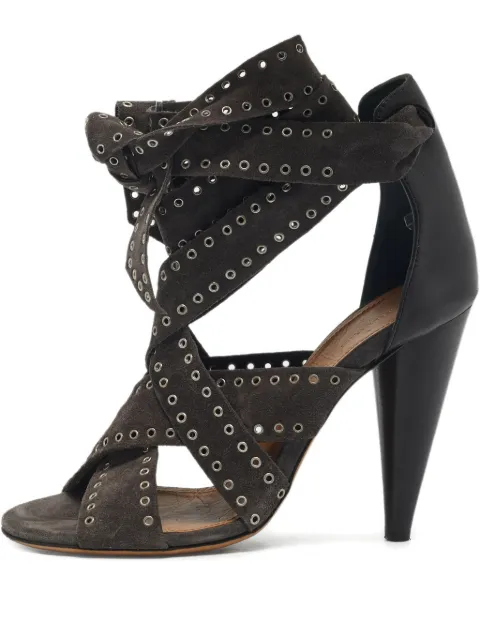 Isabel Marant Vintage Anaid eyelet wrap sandals Brown 1210852