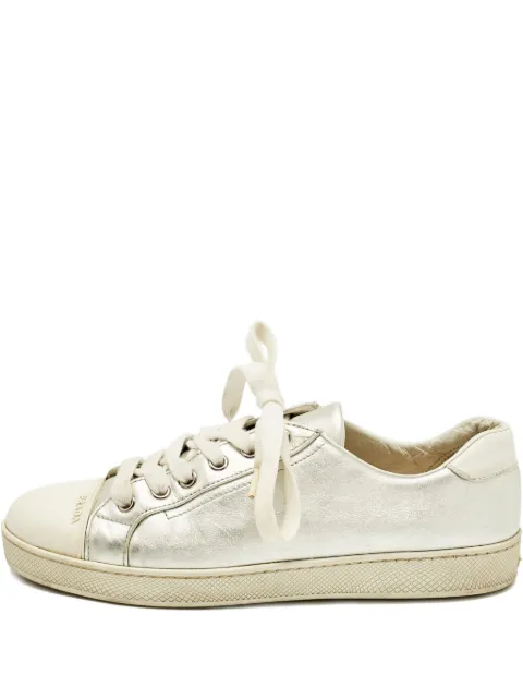 Prada Pre-Owned leather cap-toe sneakers Silver 1187908