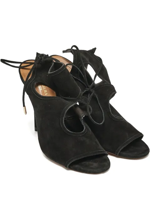 Aquazzura cut-out suede sandals Black 1120022