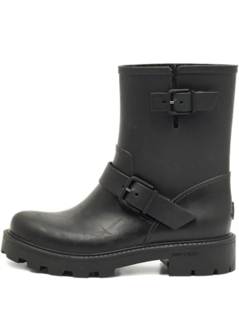 Jimmy Choo Pre-Owned Yael lugged-sole anbkle boots Black 1234526