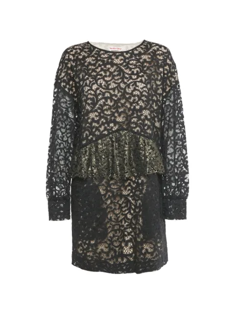 See by Chloé lace frilled mini dress Black 1233648