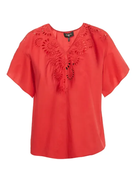 Paule Ka cotton embroidery blouse Red 1222020