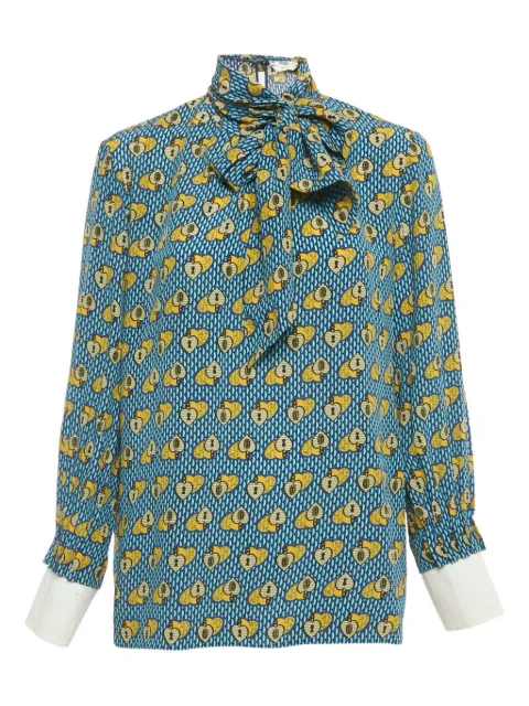 Fendi Pre-Owned heart-lock print top Blue 1221229
